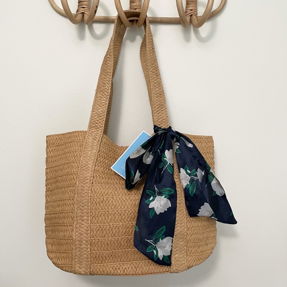 DraperJames Straw Tote & Silk Scarf - Picture 2 of 7